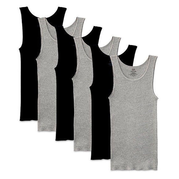 ⭐️ (2) Mens Fruit of the Loom Sig. Soft Ribbed A-Shirts/Gray XL - Picture 2 of 7